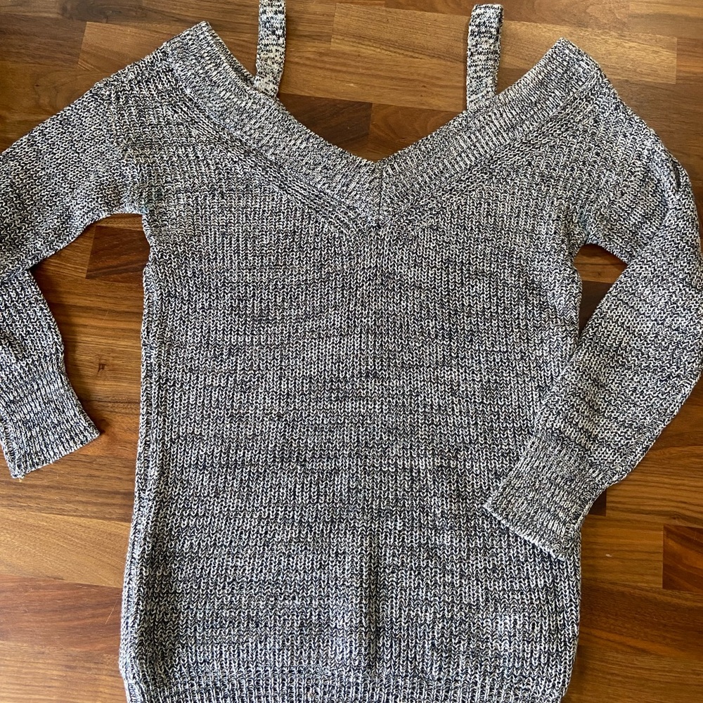 Dex cold shoulder knit sweater